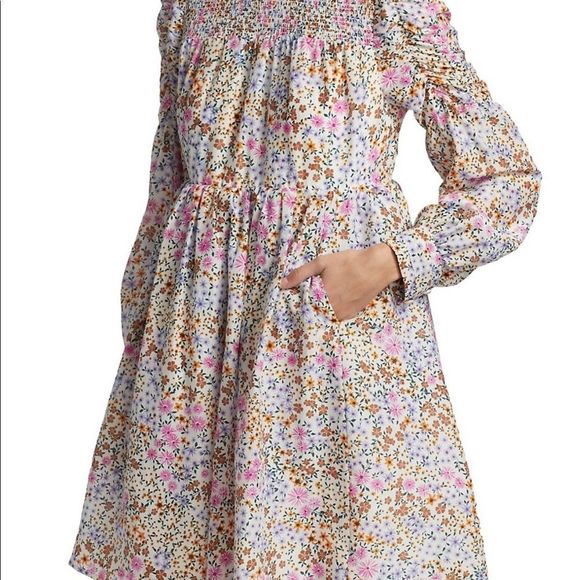 MUNTHE Womens Correct Smocked Floral Mini Dress Size 6 - Picture 2 of 16